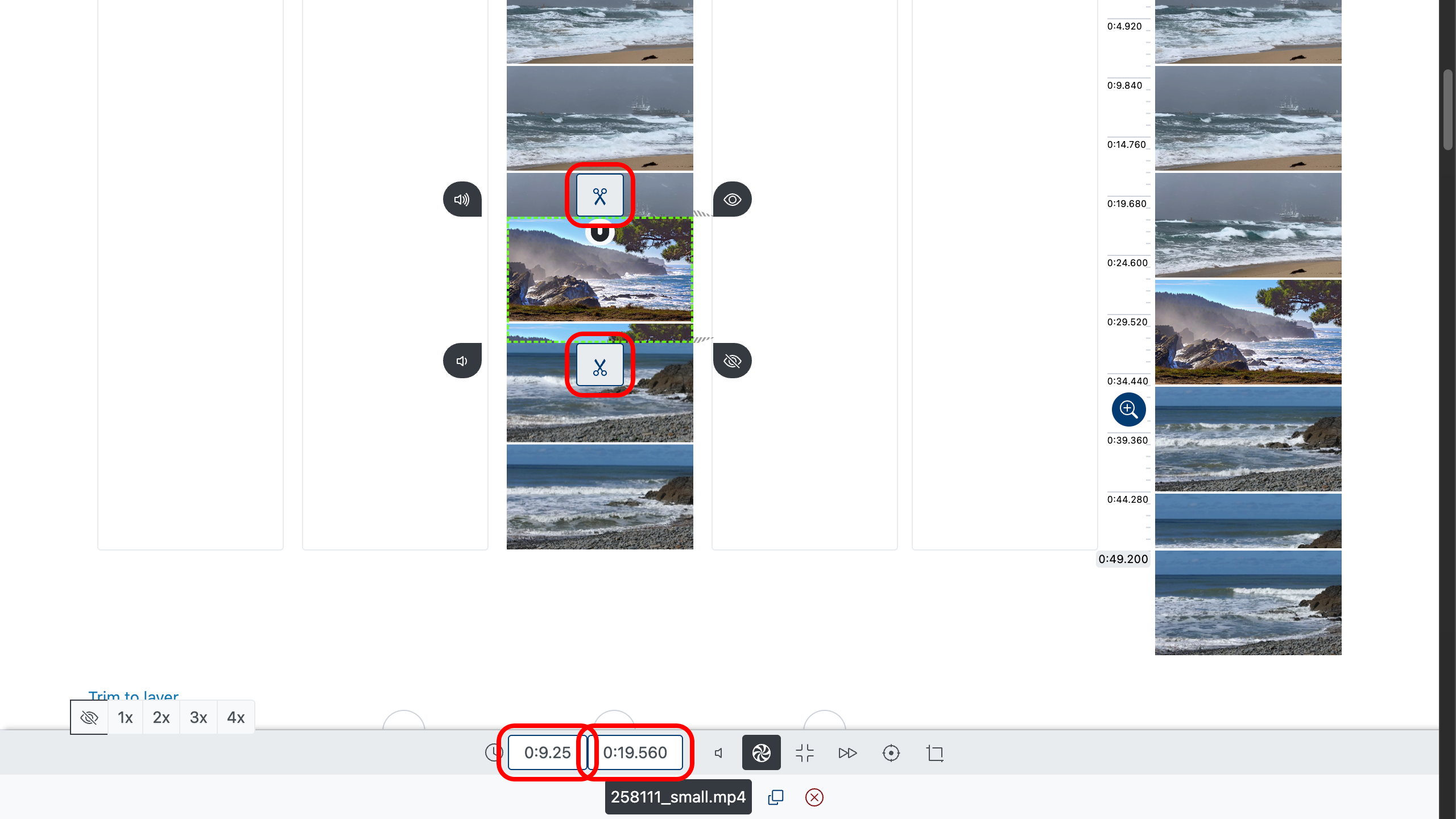 Unire video senza transizioni - tagliare il video