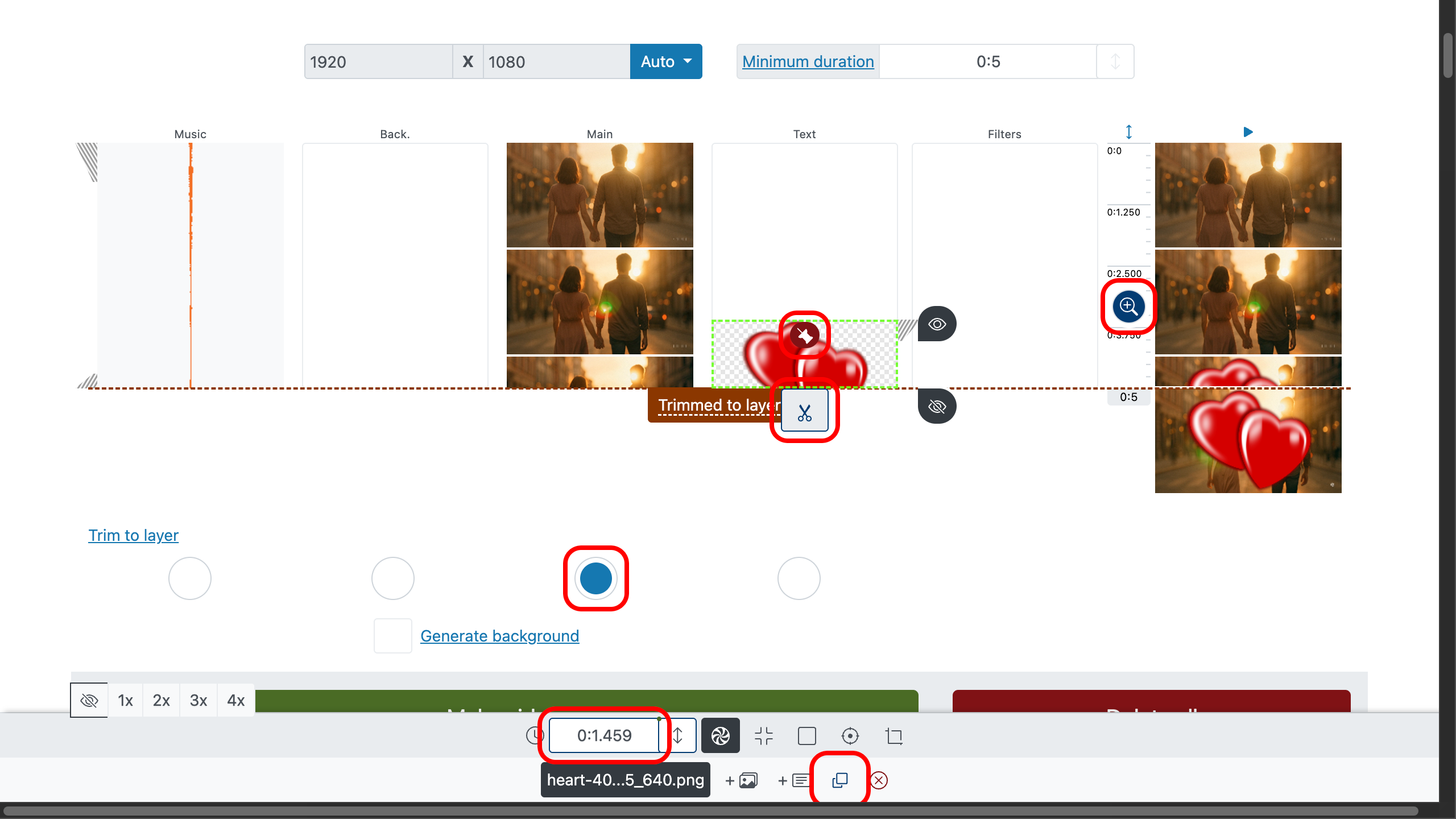 Editor video senza filigrana — Posiziona la filigrana sulla timeline