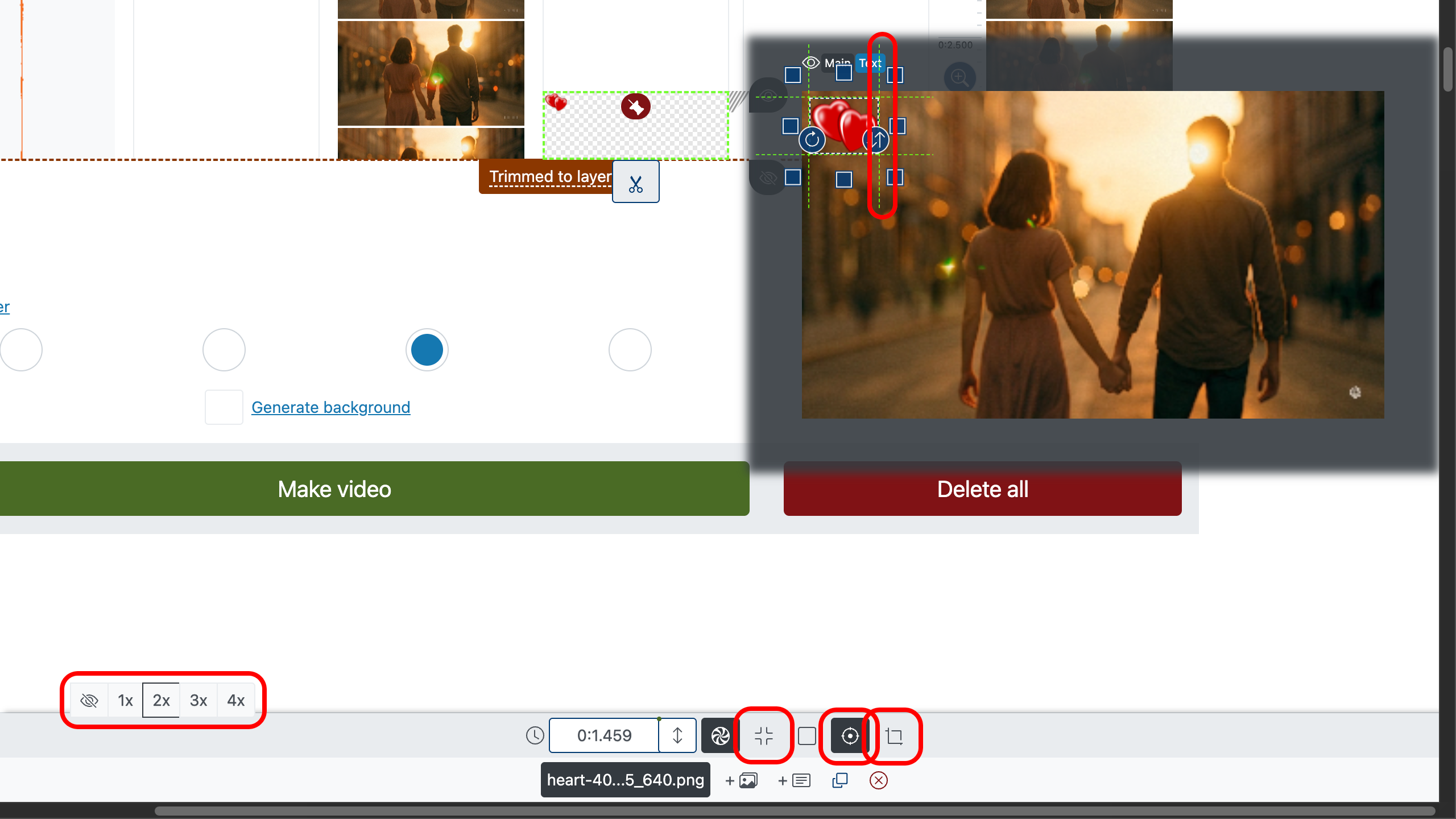 Editor video senza filigrana — Posiziona e ridimensiona la filigrana